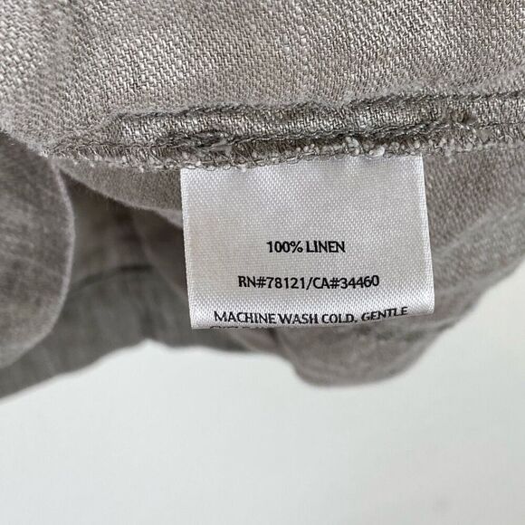 Eileen Fisher Petite Grey Lagenlook 100% Linen Long Sleeve Button Up Shirt Sz MP - Picture 4 of 5